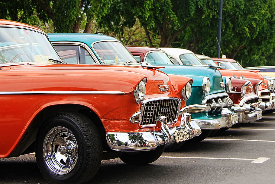 assorted-color vintage cars, oldtimer, classic, auto, automotive HD wallpaper