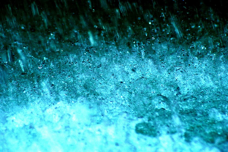 photo of water drops, bubbly, blue, abstract, white water, close HD wallpaper