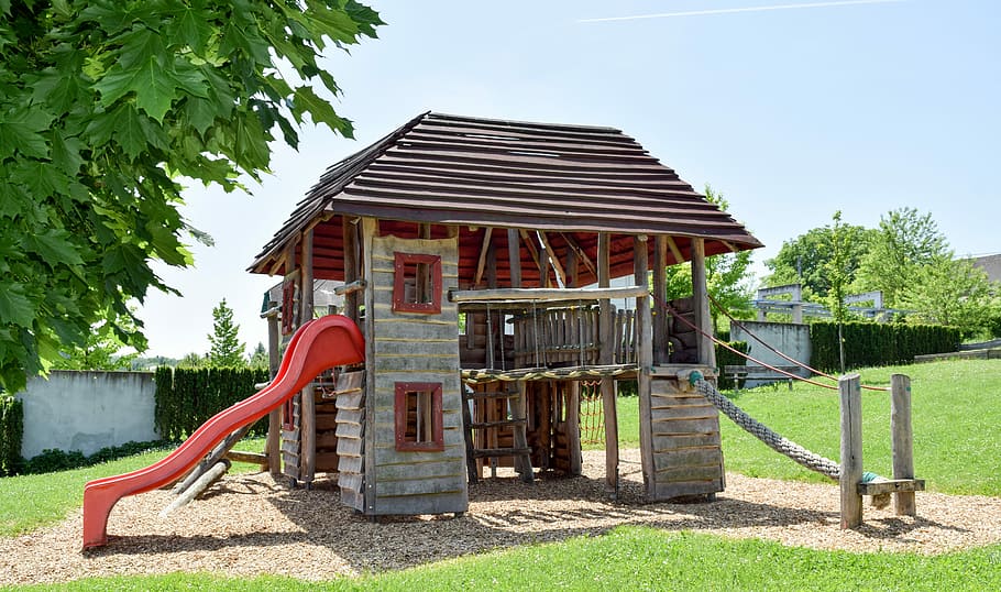 Playground, Playing Surface, Slide, fun activity, leisure, space HD wallpaper