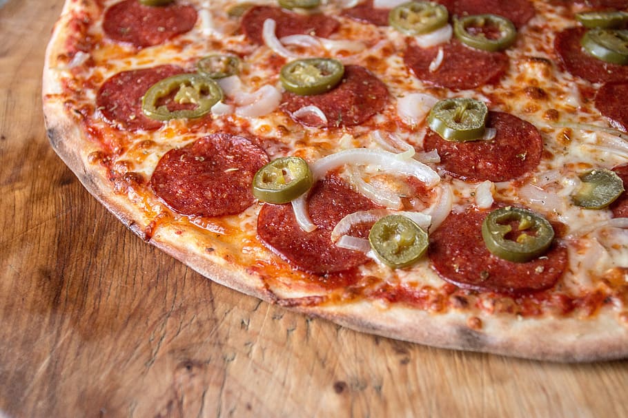 pizza, mozzarella, pepperoni, cake, cheese, eating, dinner HD wallpaper