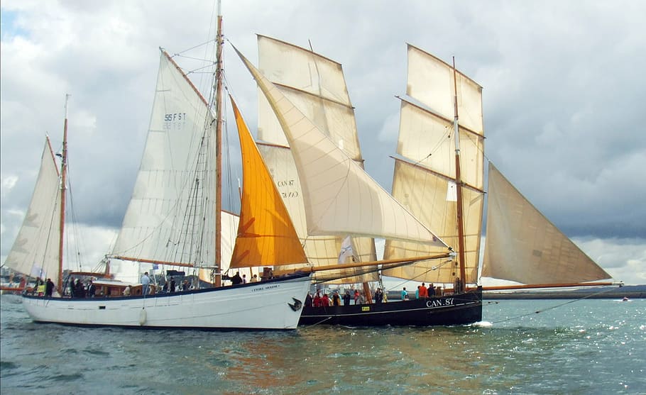 sailboat, former, brest, nautical vessel, transportation, mode of transportation HD wallpaper