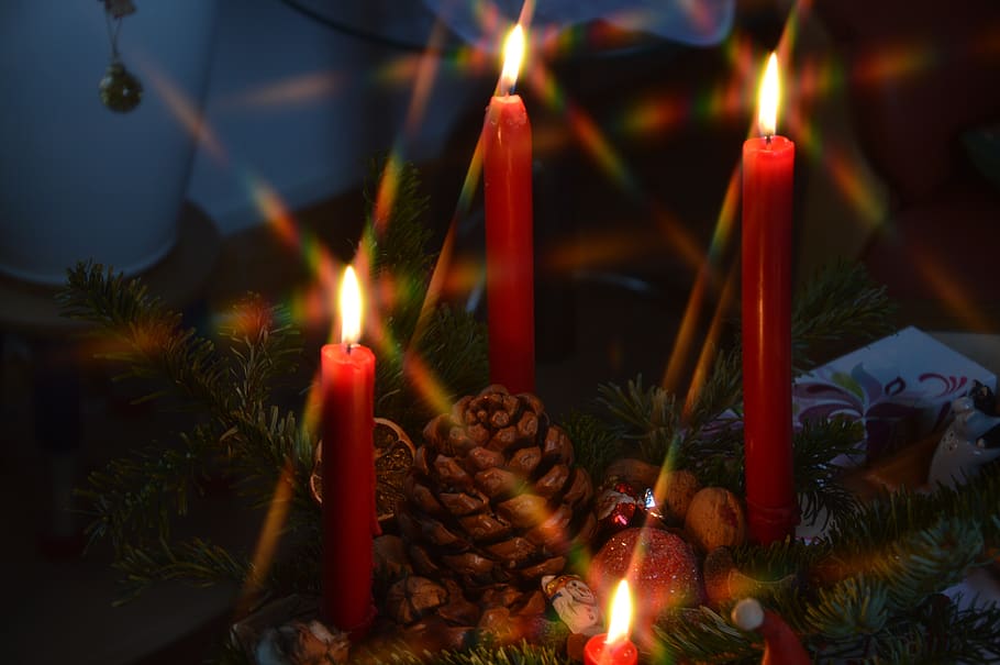 christmas, candles, bill, burning, flame, illuminated, fire HD wallpaper