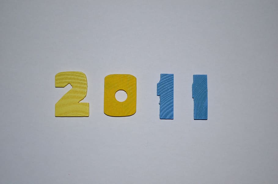background, date, yellow, blue, twenty, eleven, new, year, number HD wallpaper