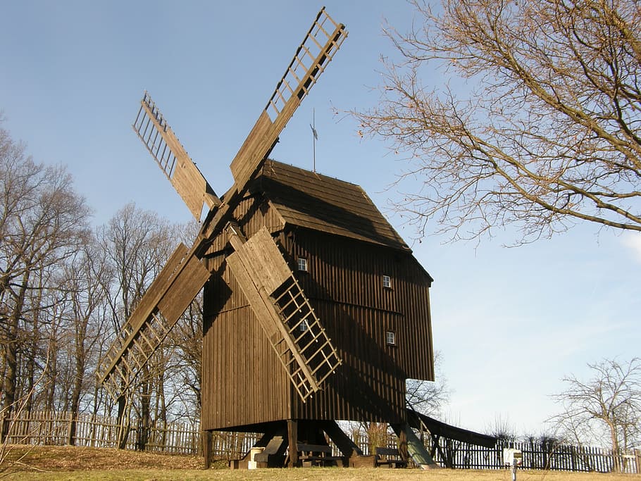 windmill, post mill, historically, nostalgic, old, architecture HD wallpaper