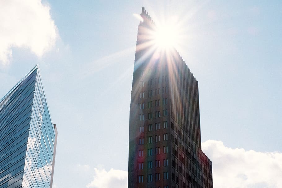 Skyscrapers at Berlin Potsdamer Platz, architecture and Cityscape, HD wallpaper