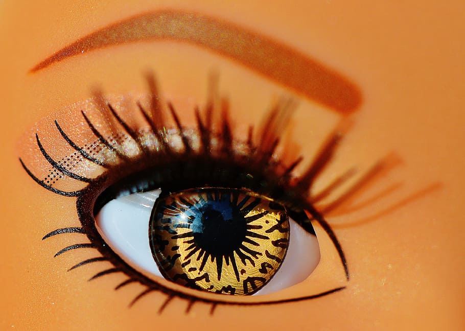 eye, close, beautiful, pupils, eyelashes, doll, toys, children HD wallpaper