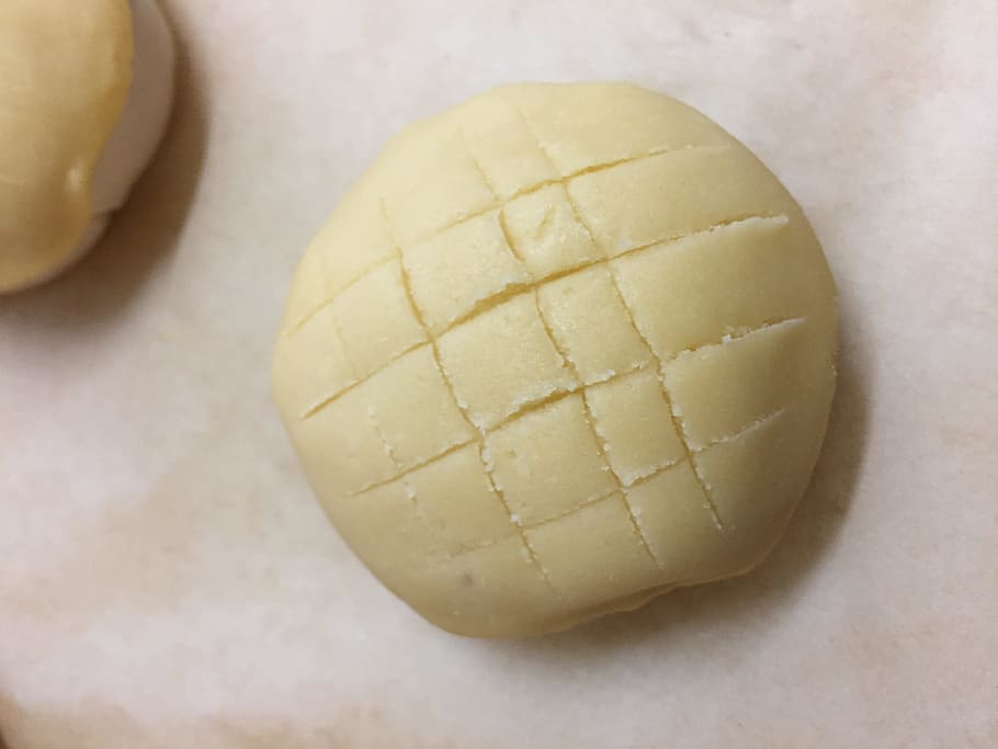 handmade, melon bread, bake before, close-up, studio shot, indoors HD wallpaper