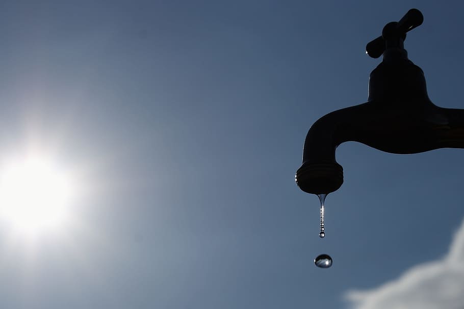 Faucet, Drop, Sol, Banner, summer, sky, background, water, silhouette HD wallpaper