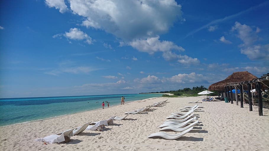 Beach, Stand, georgie, sea, sand, sky, tranquility, shore, water HD wallpaper