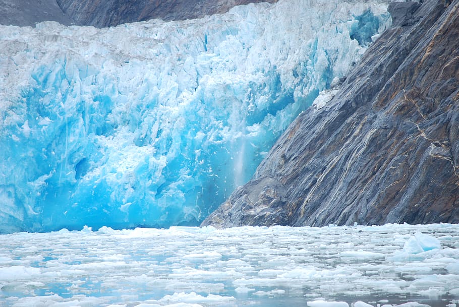 glacier, alaska, ice, cold temperature, frozen, water, environment HD wallpaper