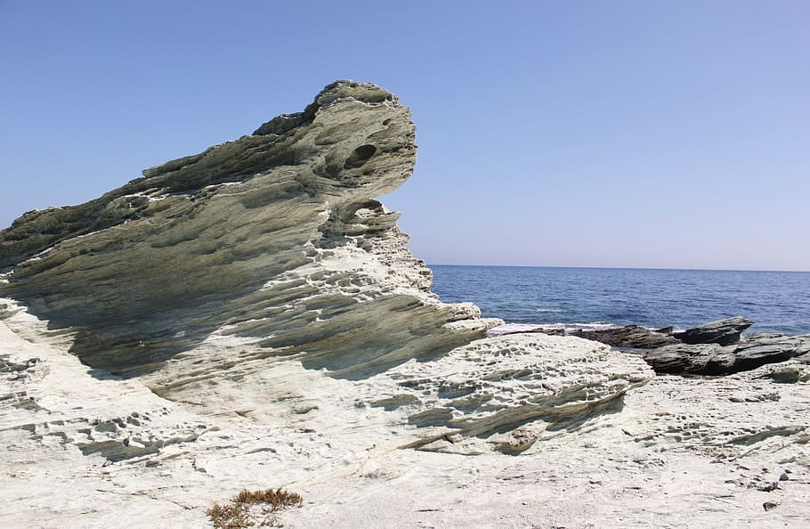 corsican, beach, side, landscape, limestone, roche, sea, nature HD wallpaper