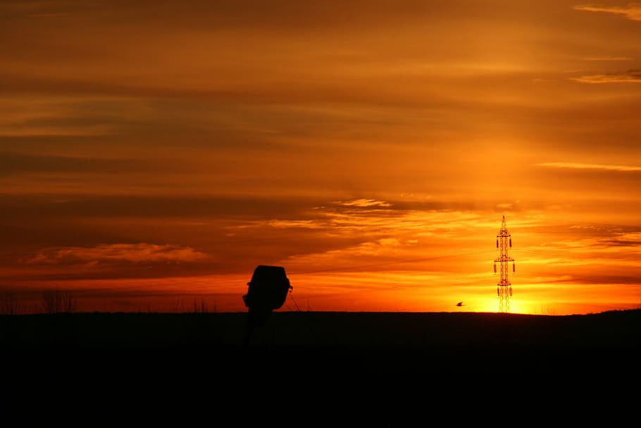 east, sun, sky, cloud, red, silhouette, sunset, cloud - sky HD wallpaper