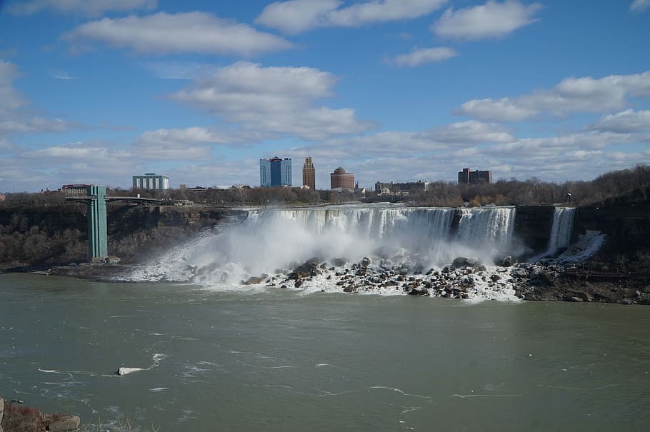 Waterfall, Niagara, American Falls, nature, travel, tourism, HD wallpaper