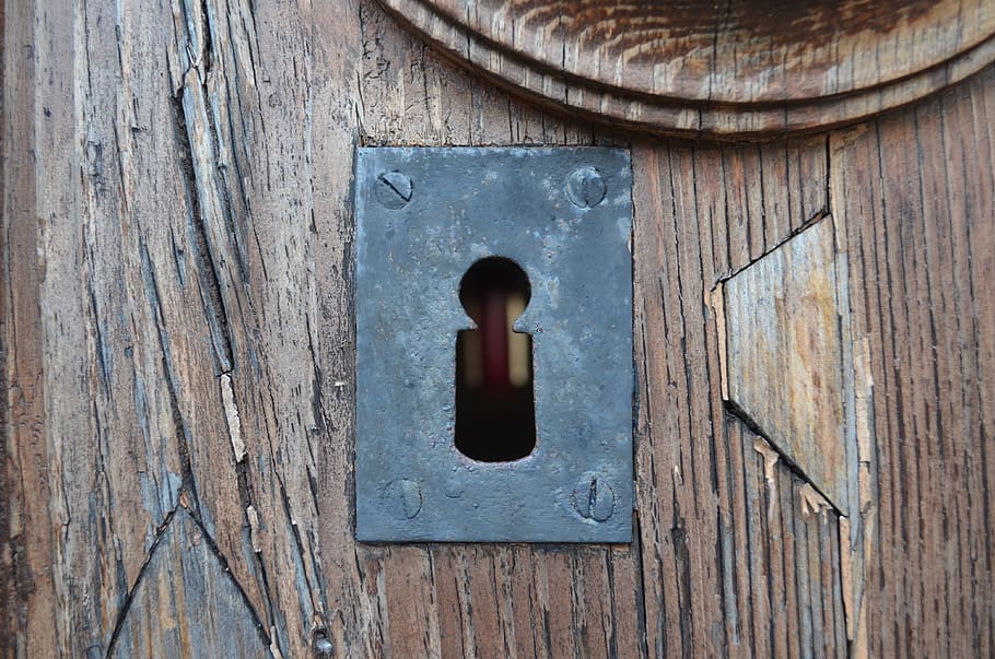 door, lock, key, hole, metal, keyhole, close-up, entrance, wood - material HD wallpaper