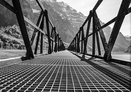 bridge, wood, grid, away, target, web, architecture, railing HD wallpaper