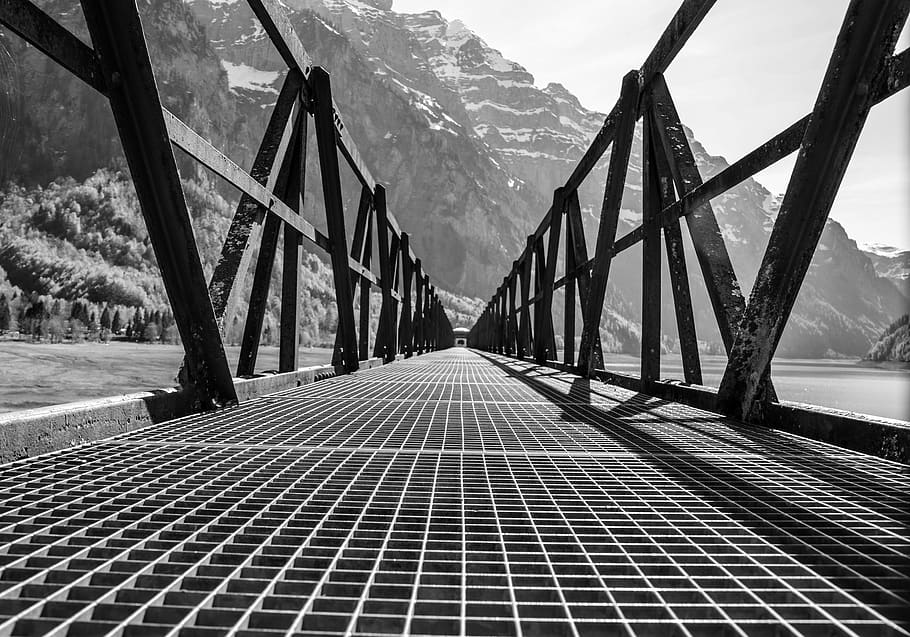 bridge, wood, grid, away, target, web, architecture, railing HD wallpaper