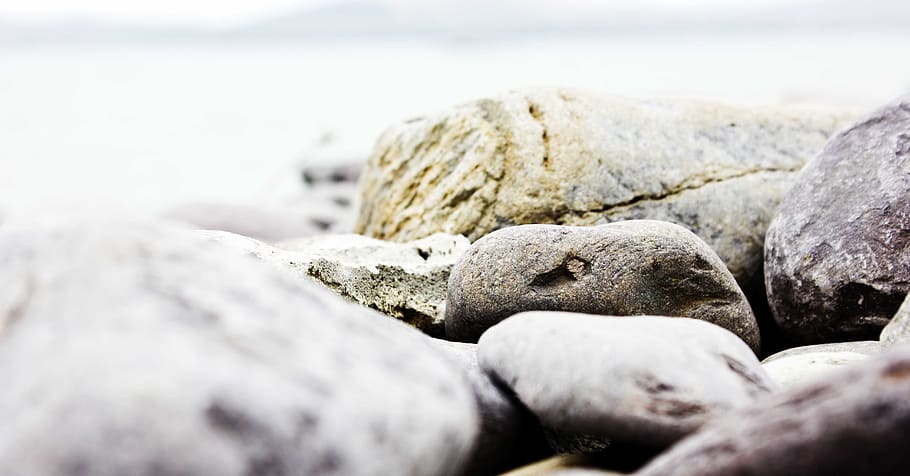 stones, nature, landscape, selective focus, no people, beach HD wallpaper