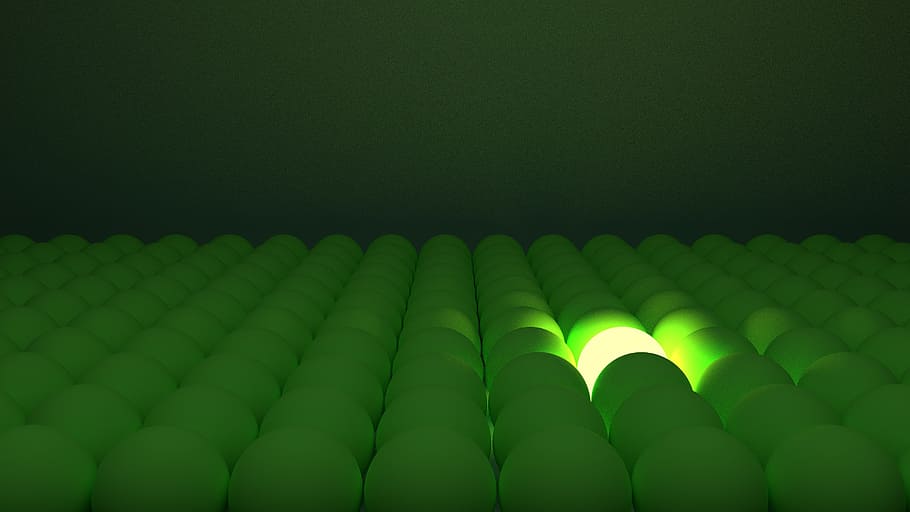 green, background, wallpaper, balls, lighting, dark, darkness HD wallpaper