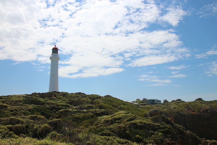 lighthouse, ocean road, coast, australia, travel, sea, coastline HD wallpaper