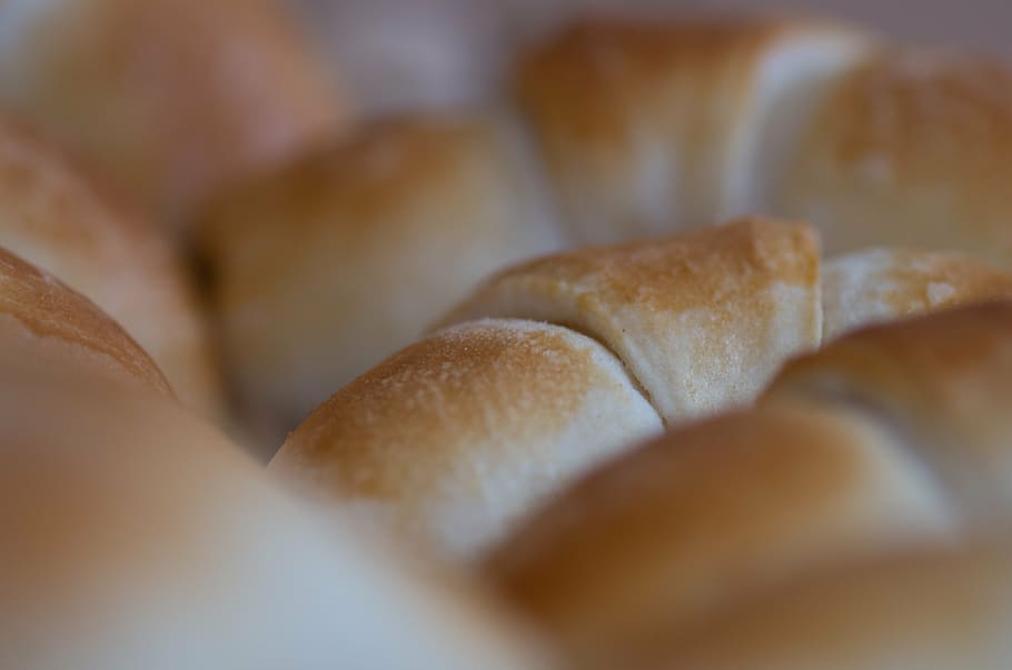 pastry, fresh, roll, blur, food, food and drink, close-up, selective focus HD wallpaper