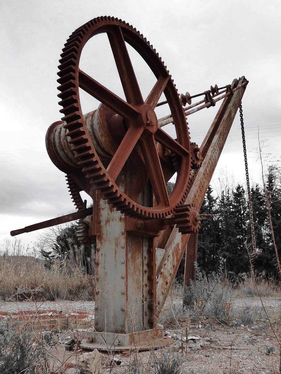 Crane, Perspective, Cast Iron, Hook, pulley, no people, outdoors HD wallpaper