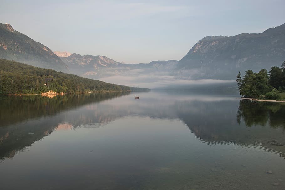 body of water near mountain, nature, lake, landscape, reflection HD wallpaper