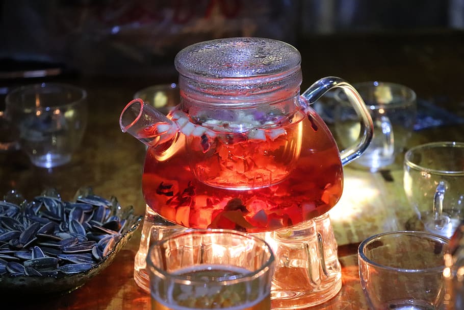 tea, beer, bar, cup, candle, teapot, glass, leisure, tables HD wallpaper