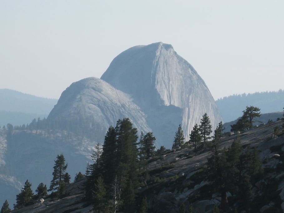 halfdome, olmstead point, yosemite, california, mountains, rocky, HD wallpaper