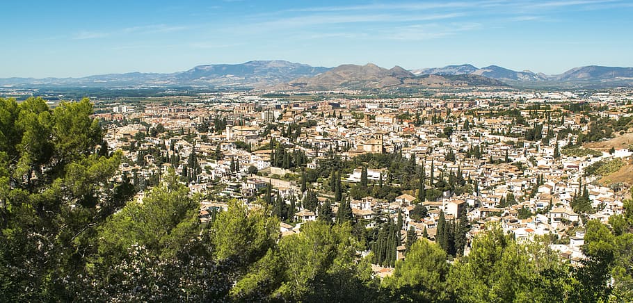 landscape photo of city, monuments, travel, whiten, granada HD wallpaper