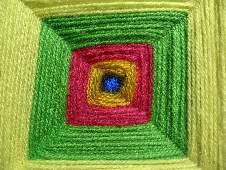 wool, eye, crafts, green color, multi colored, close-up, no people HD wallpaper
