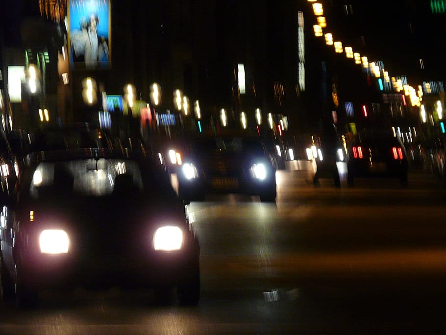 vehicles on road during nighttime, Traffic, Movement, Drive HD wallpaper