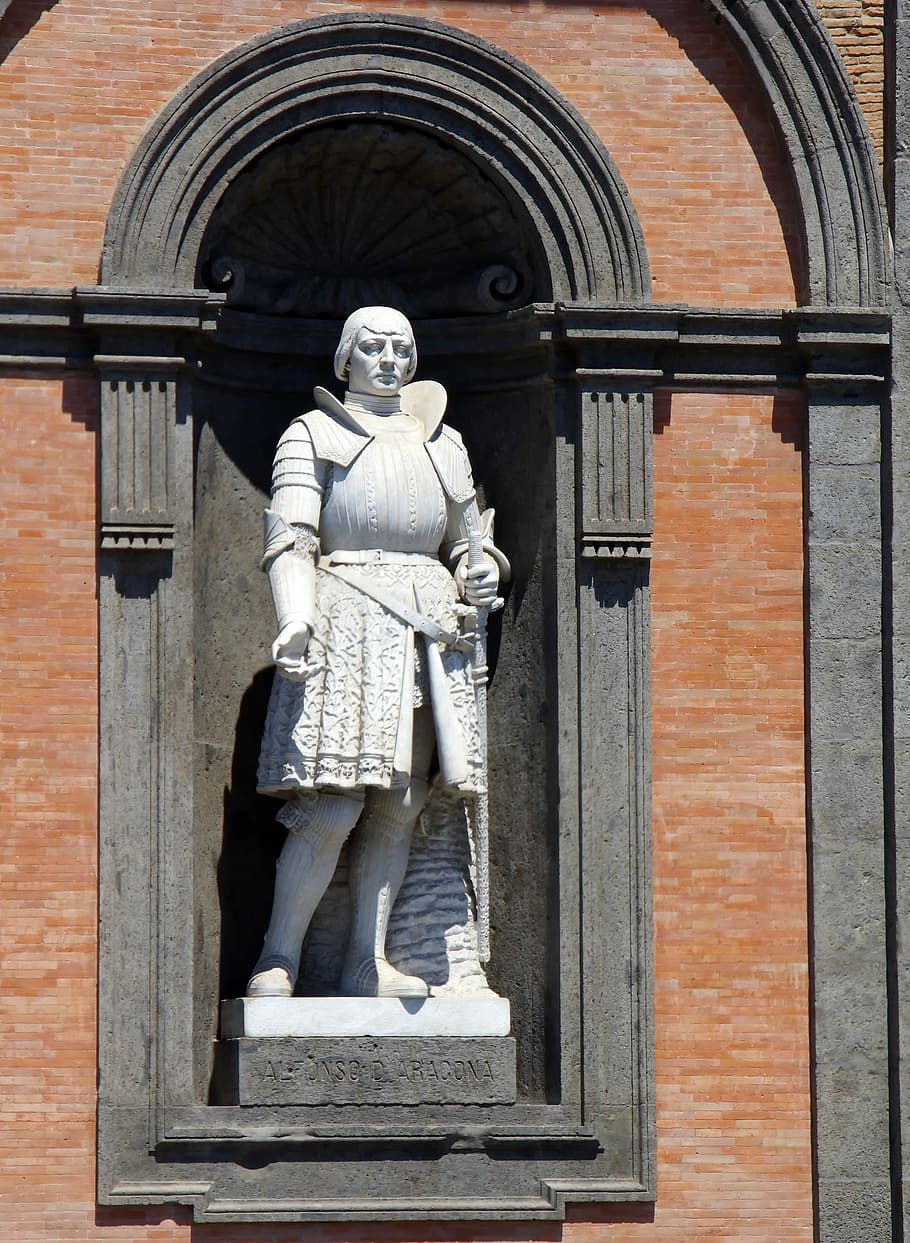 italy, naples, piazza plebiscito, statue, niche, character HD wallpaper