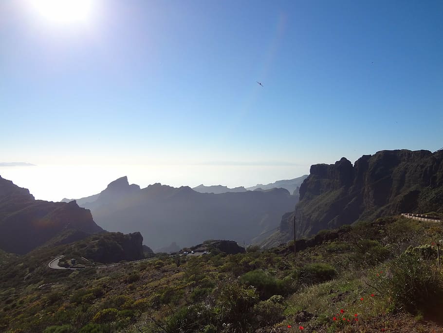 mountains, tenerife, sun, nature, landscape, outdoors, scenics HD wallpaper