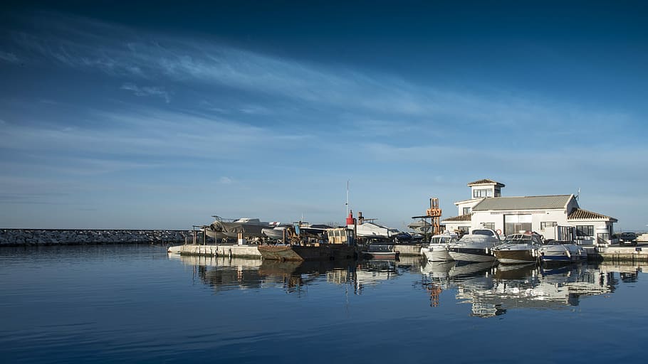 Dawn, Port, Clouds, Spring, Reflection, leftovers, charm, calm HD wallpaper