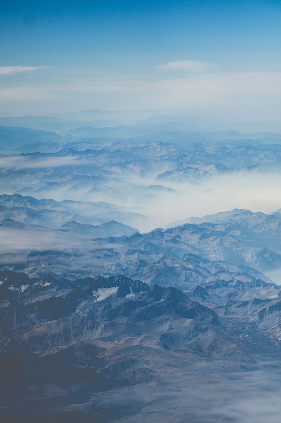 blue mountains, peak, summit, terrain, top, jagged, rock, high HD wallpaper