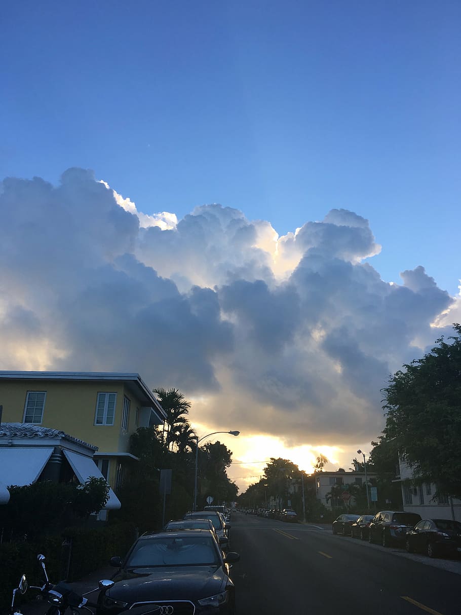 miami, cloud, morning, car, motor vehicle, mode of transportation HD wallpaper