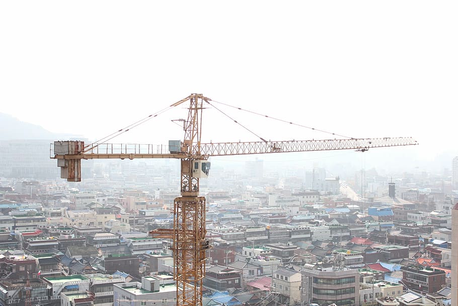 crane, city, town, view, architecture, built structure, building exterior HD wallpaper