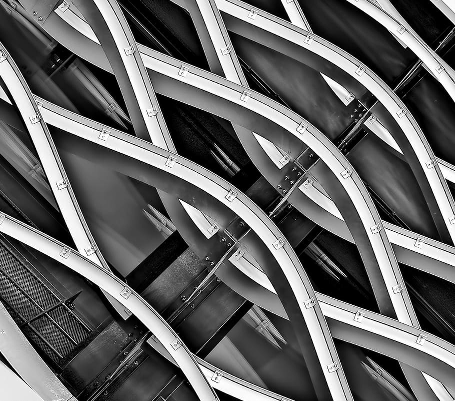 minimalist photography of spiral structure, untitled, steel, metal HD wallpaper