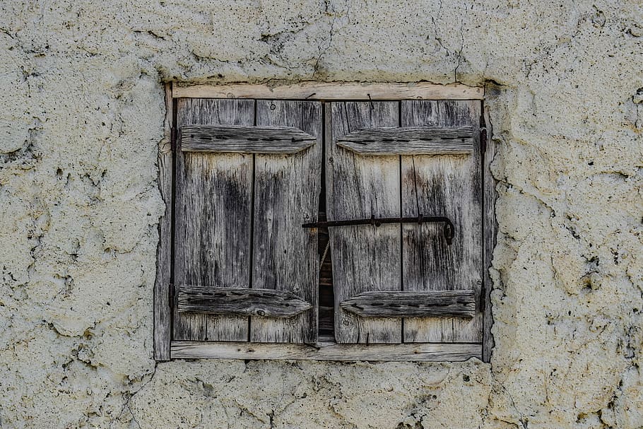 brown wooden windows, old, weathered, rusty, decay, wear, aged HD wallpaper
