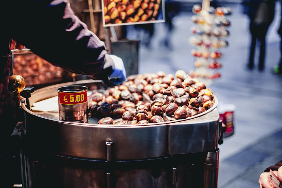 Person Selling Chestnuts, adult, business, commerce, container, HD wallpaper