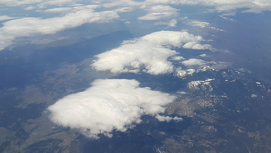 cloud, flying, flight, dom, sky, blue, green, nature, scene HD wallpaper