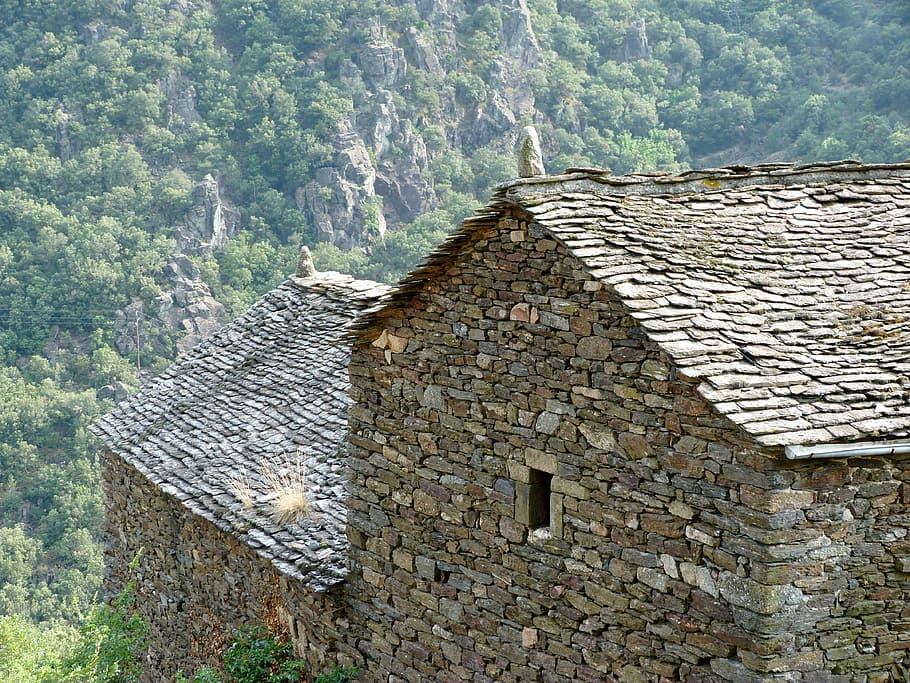 houses, mountain village, old village, rustiquefrance, lee, HD wallpaper