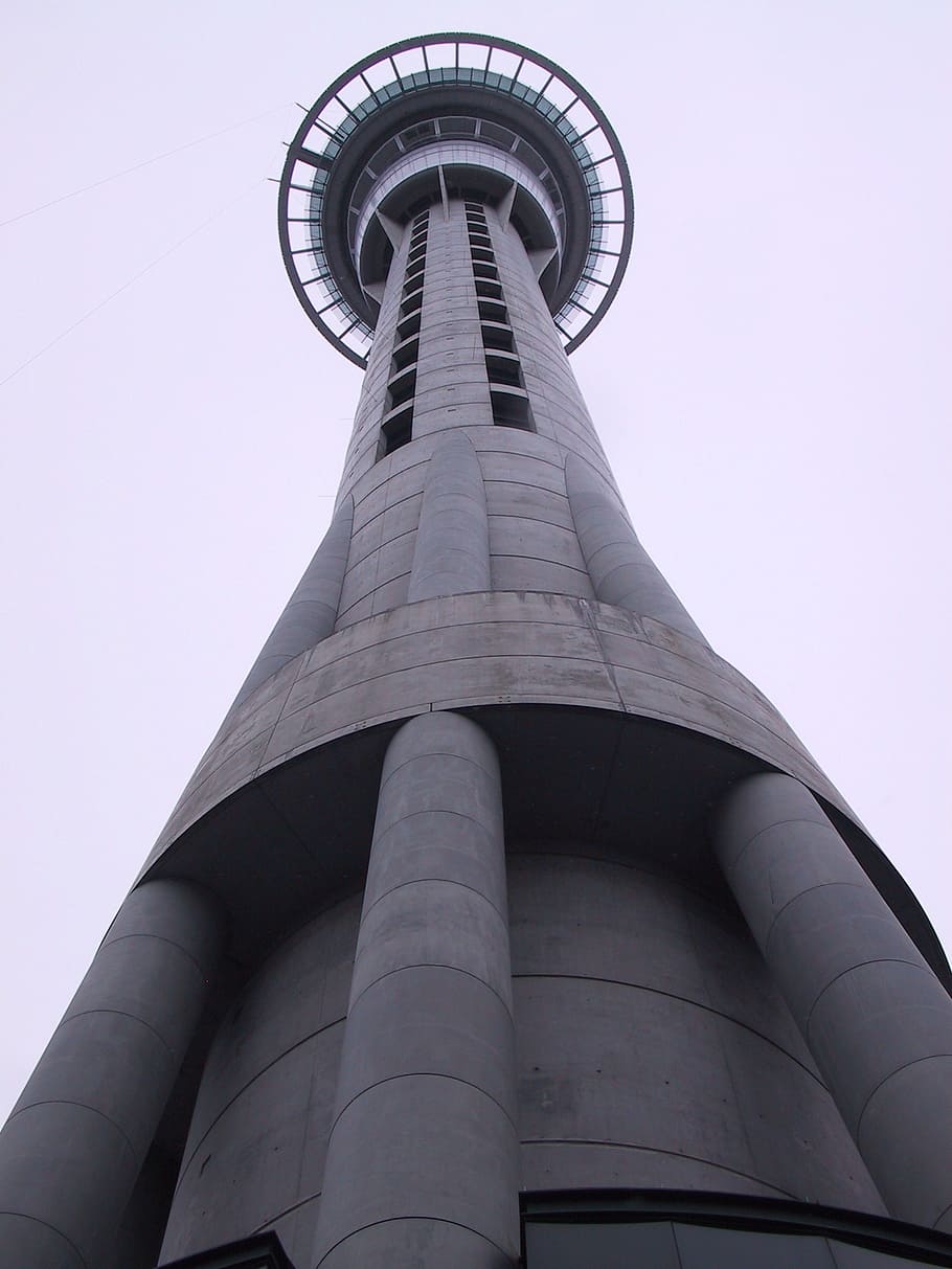 high, tower, view, up, lift, platform, concrete, modern, building HD wallpaper
