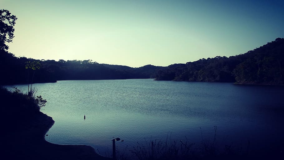lake, water, landscape, harmony, nature, sunset, peace, brazil HD wallpaper