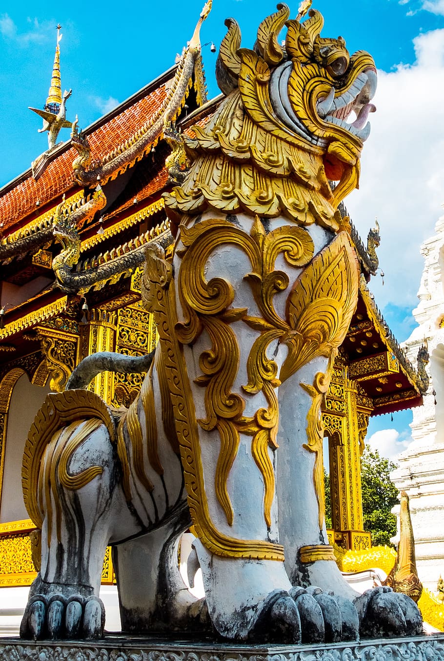 Stone, Figure, Lion, stone figure, skulpter, temple complex HD wallpaper