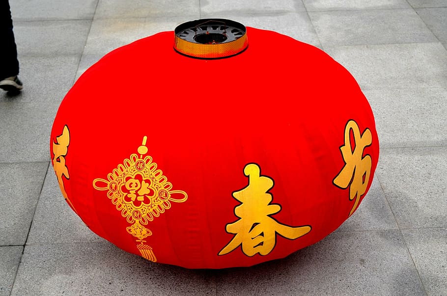 round red and yellow hanging lantern, chinese, culture, celebration, HD wallpaper