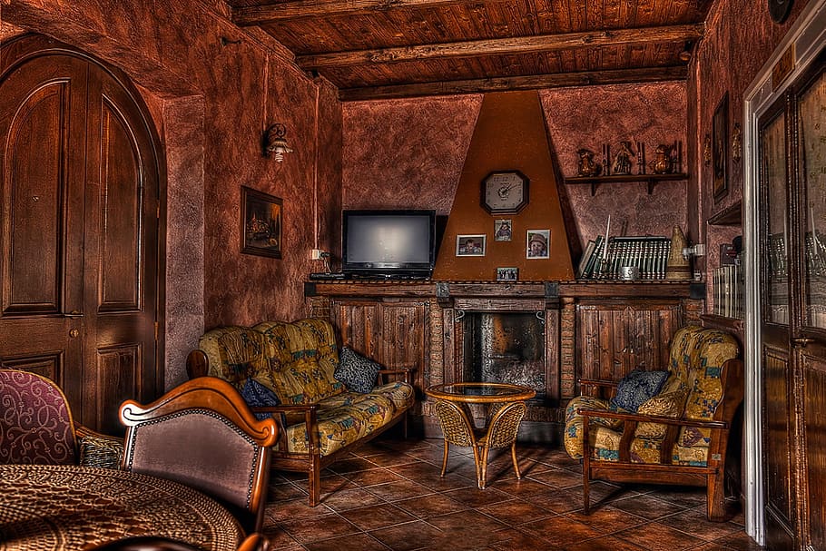 living room interior, house, ancient, castrocielo, italy, rustico