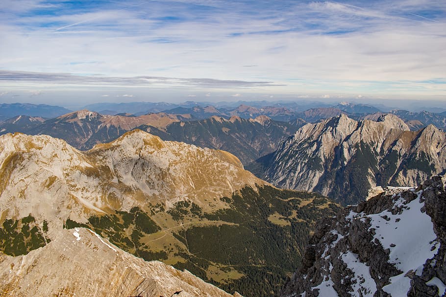 alps, landscape, mountains, view, karwendel, scenics - nature HD wallpaper