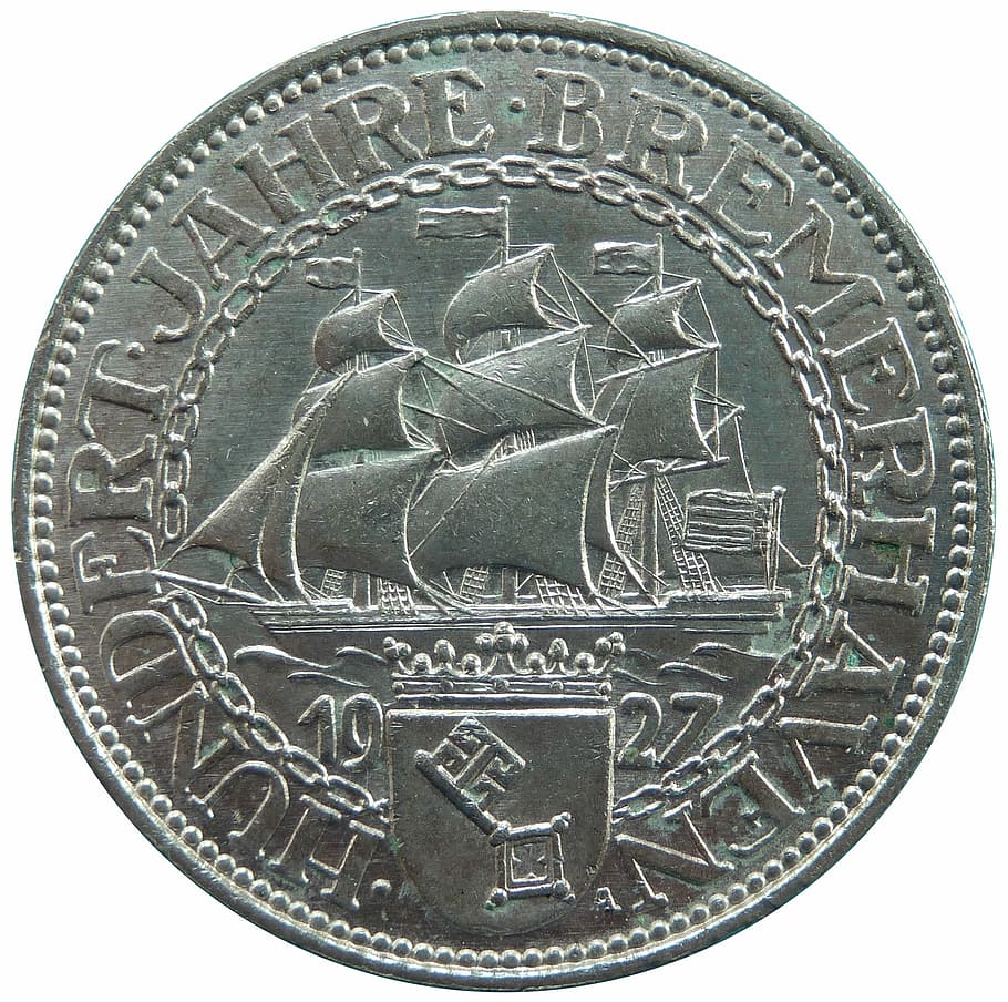Reichsmark, Bremerhaven, Weimar Republic, coin, money, numismatics