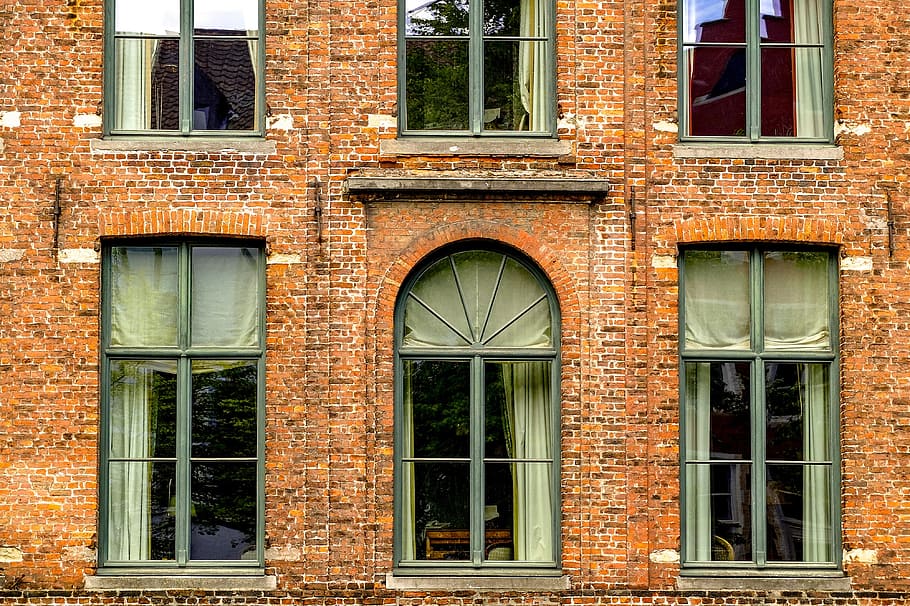 building, facade, window, brick, architecture, bruges, brugge HD wallpaper